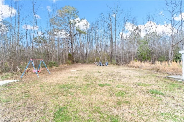 view of yard featuring a playground