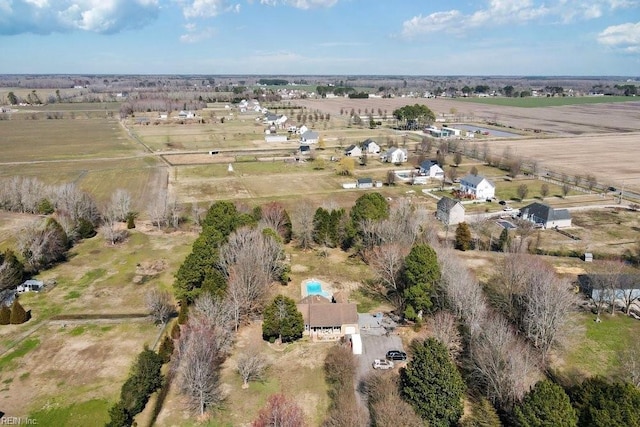 aerial view with a rural view