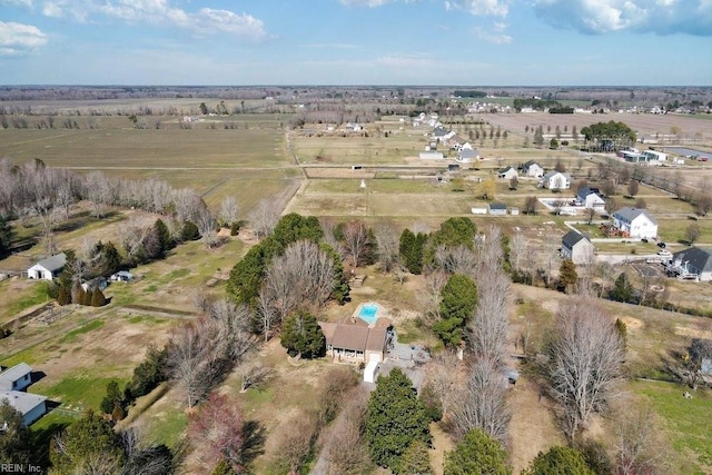 drone / aerial view with a rural view