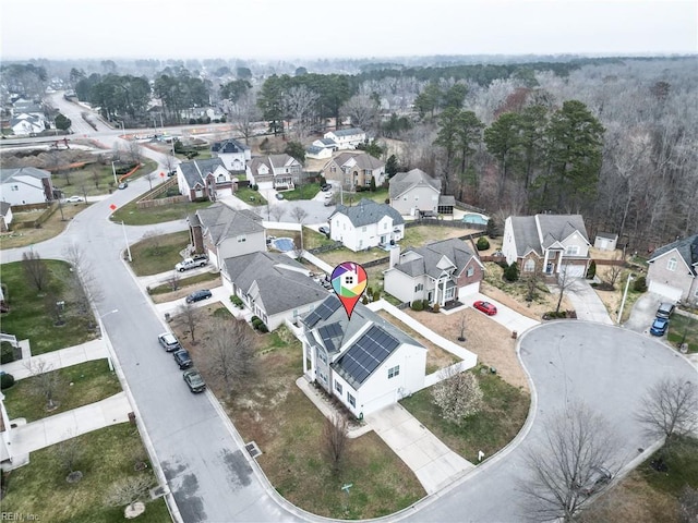 bird's eye view featuring a residential view