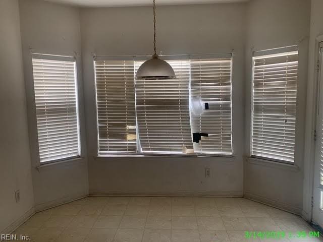 view of unfurnished dining area