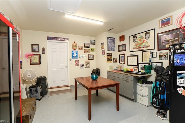 home office with attic access