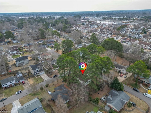 aerial view featuring a residential view