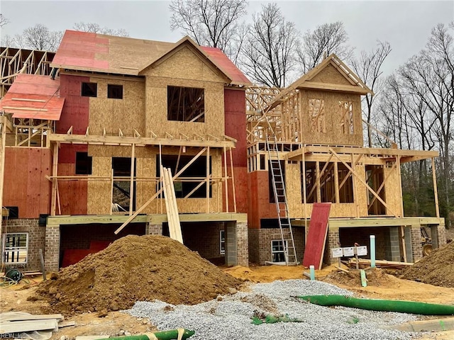 exterior space with brick siding