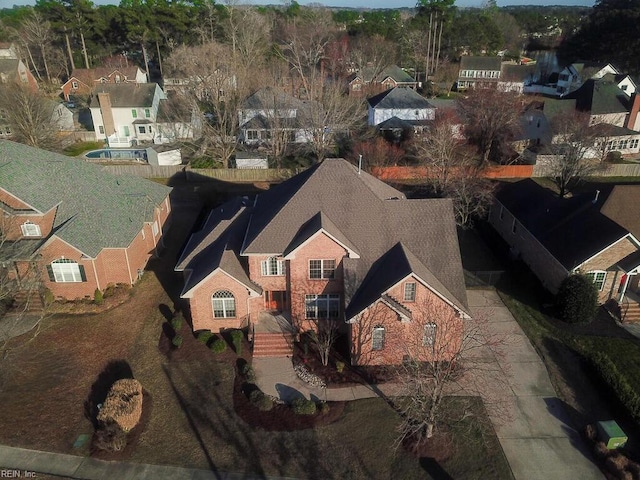 bird's eye view with a residential view