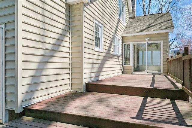 wooden deck with fence