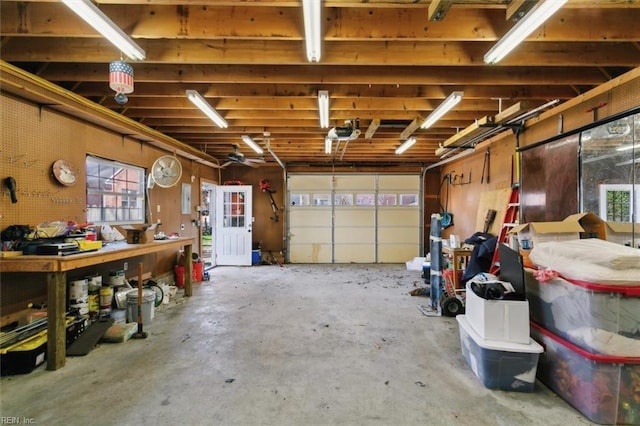 garage featuring a garage door opener