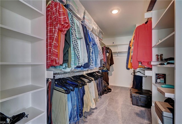 spacious closet with carpet floors