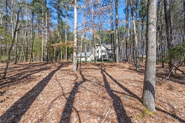view of yard featuring a view of trees