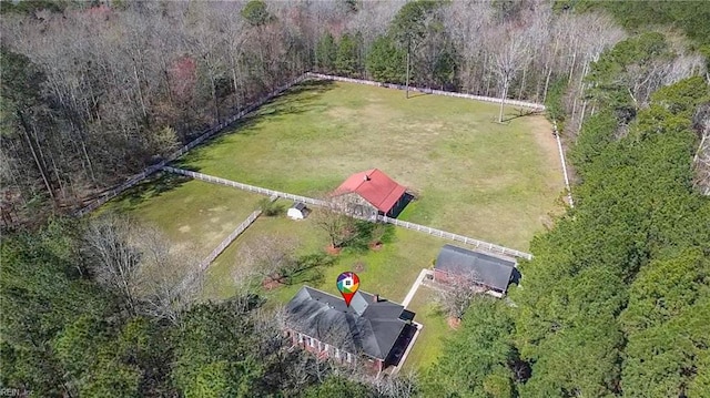 drone / aerial view featuring a rural view