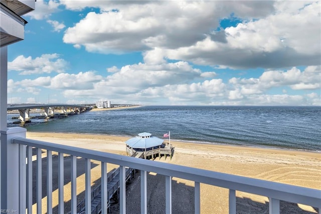 property view of water with a view of the beach