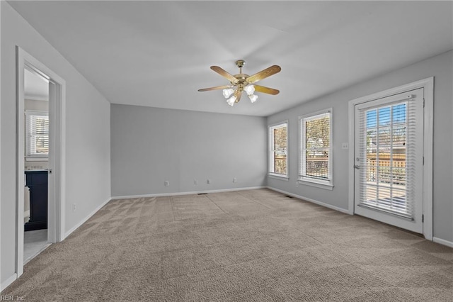 4825 Berrywood Rd, Virginia Beach, VA 23464 - spare room with baseboards, ceiling fan, and carpet