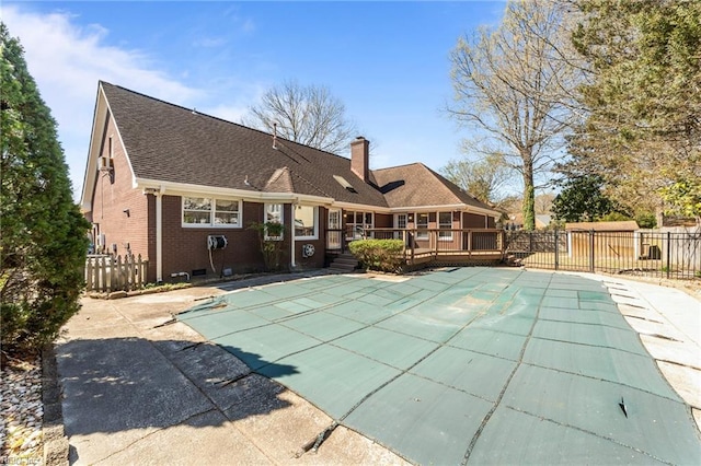 4825 Berrywood Rd, Virginia Beach, VA 23464 - view of pool featuring a wooden deck, a fenced in pool, and fence