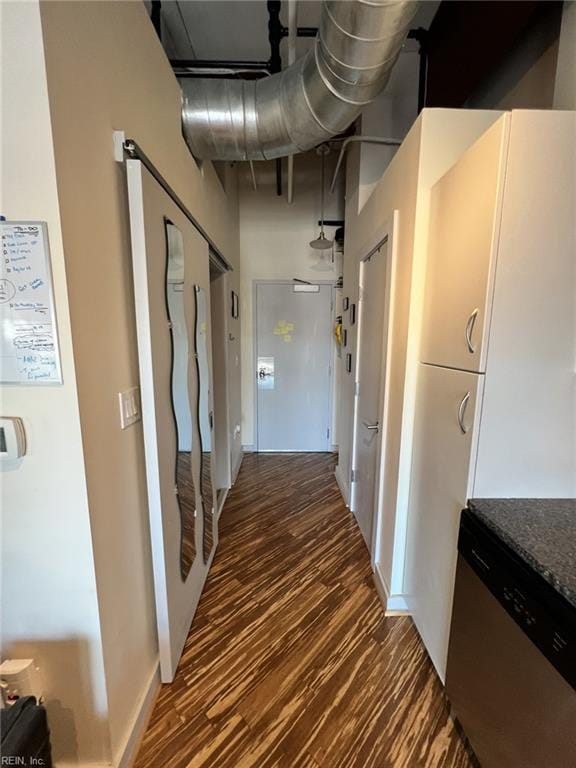 hall featuring wood finished floors
