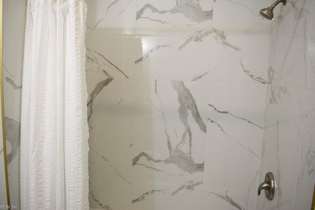 interior details with a marble finish shower