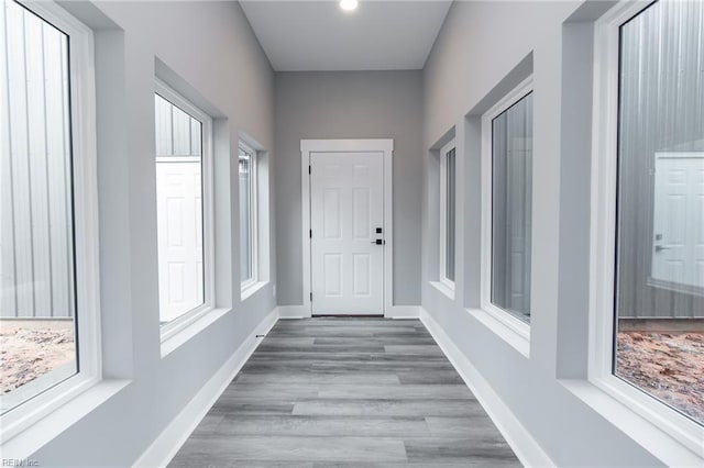 11AC Glass Rd, Hayes, VA 23072 - hallway with baseboards and wood finished floors