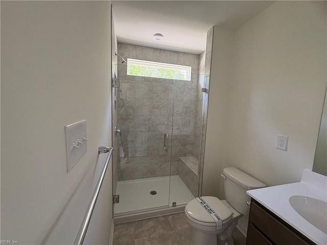 2014 Stanford Ln, Newport News, VA 23608 - bathroom with vanity, toilet, and a stall shower