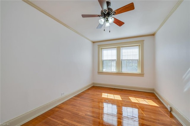 911 Spotswood Ave Unit 6, Norfolk, VA 23517 - unfurnished room featuring baseboards, crown molding, light wood-type flooring, and ceiling fan