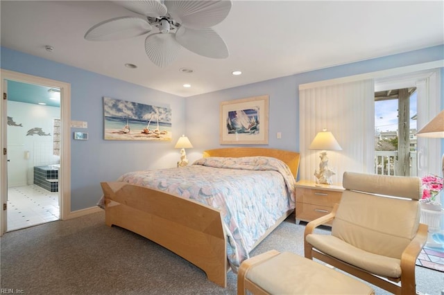 832 Surfside Ave, Virginia Beach, VA 23451 - carpeted bedroom featuring a ceiling fan, baseboards, and recessed lighting
