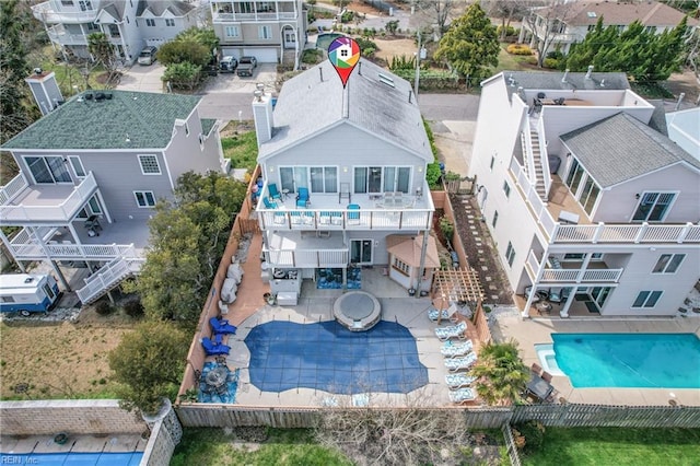 832 Surfside Ave, Virginia Beach, VA 23451 - birds eye view of property with a residential view