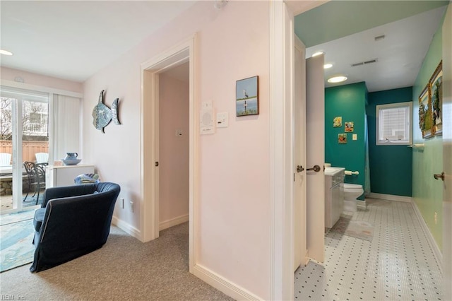 832 Surfside Ave, Virginia Beach, VA 23451 - corridor featuring baseboards and visible vents