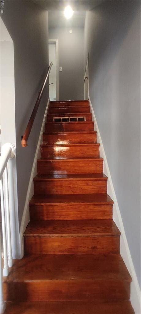 1116 Faubus Dr, Newport News, VA 23605 - stairway with baseboards and visible vents