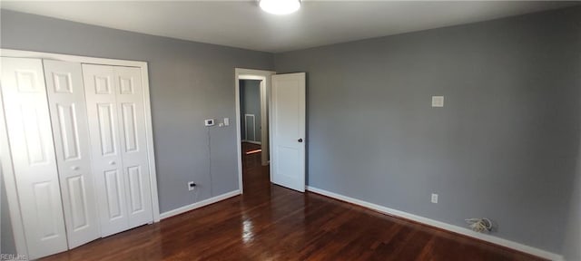1116 Faubus Dr, Newport News, VA 23605 - unfurnished bedroom featuring a closet, baseboards, and wood finished floors