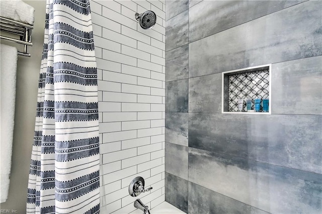 38 Callis Ln, Deltaville, VA 23043 - bathroom with shower / bath combo with shower curtain