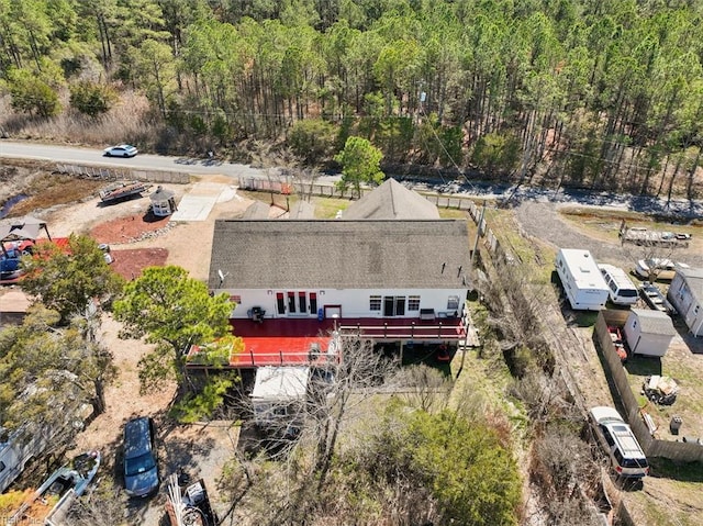 aerial view featuring a view of trees