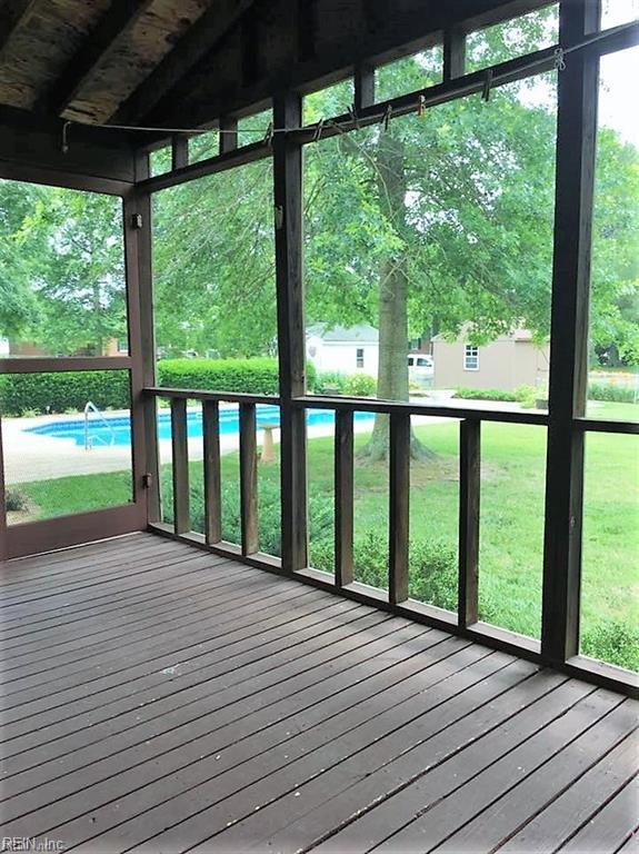 127 Freemoor Dr, Poquoson, VA 23662 - wooden terrace with an outdoor pool and a yard