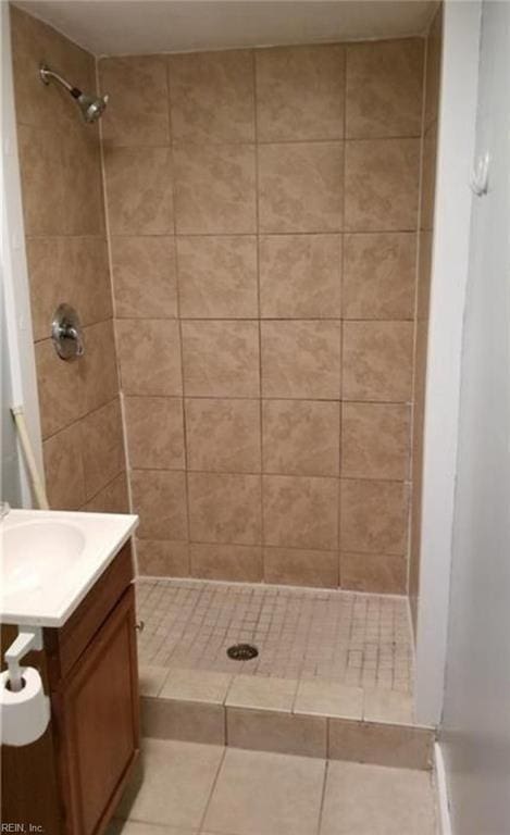 33 Mennonite Ln, Newport News, VA 23602 - full bath with tile patterned flooring, vanity, and a shower stall