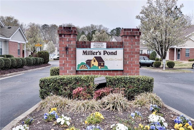 view of community sign