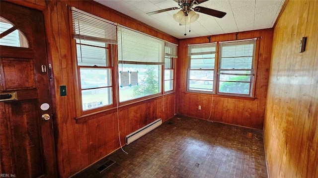 380 Hobson Ave, Hampton, VA 23661 - unfurnished sunroom with visible vents and a baseboard radiator
