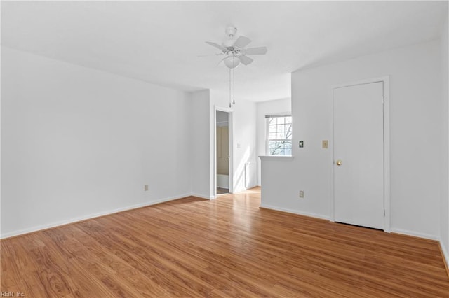 724 Oleander Cir, Virginia Beach, VA 23464 - empty room featuring baseboards, ceiling fan, and light wood-type flooring