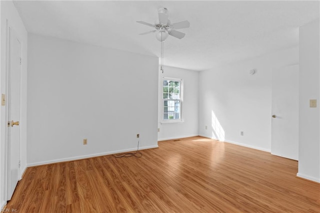 724 Oleander Cir, Virginia Beach, VA 23464 - unfurnished room featuring baseboards, a ceiling fan, and light wood-type flooring