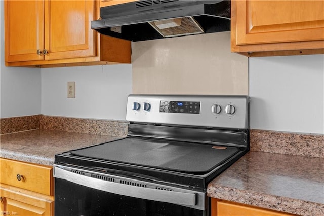 724 Oleander Cir, Virginia Beach, VA 23464 - kitchen with electric stove and under cabinet range hood