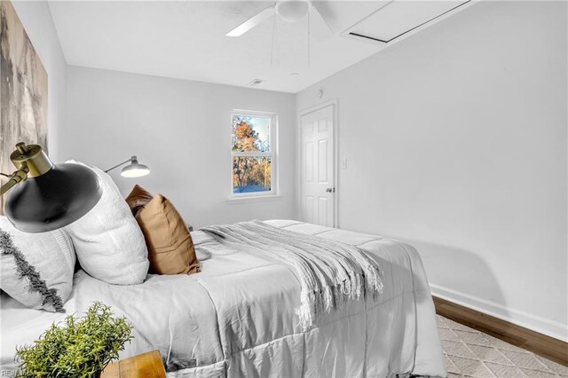 1438 Lasalle Ave, Portsmouth, VA 23704 - bedroom with a ceiling fan, baseboards, and wood finished floors