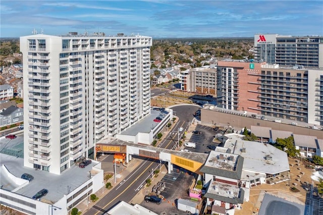 aerial view featuring a city view