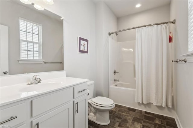 1012 Chartwell Dr, Newport News, VA 23608 - bathroom featuring toilet, vanity, and shower / bath combo