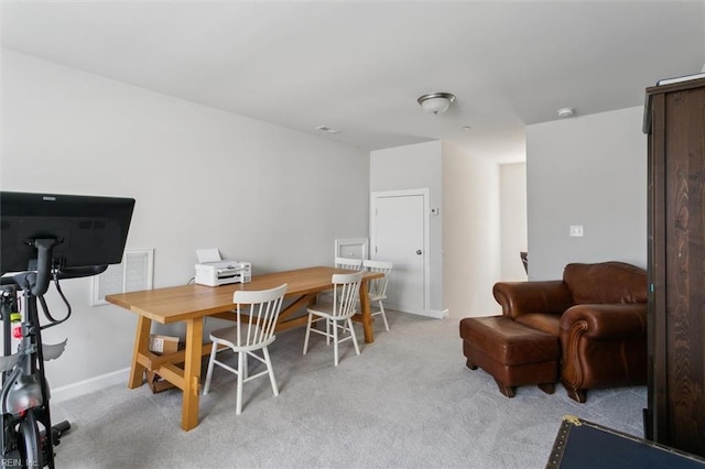 1012 Chartwell Dr, Newport News, VA 23608 - dining room with light carpet, baseboards, and visible vents
