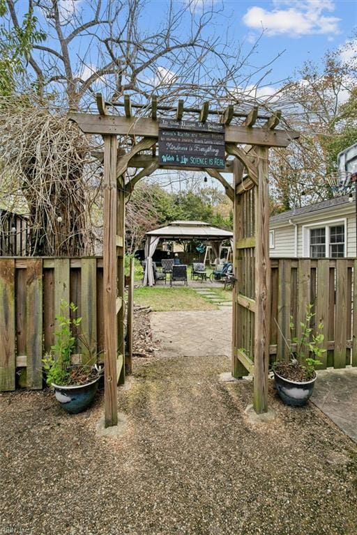 view of yard featuring fence