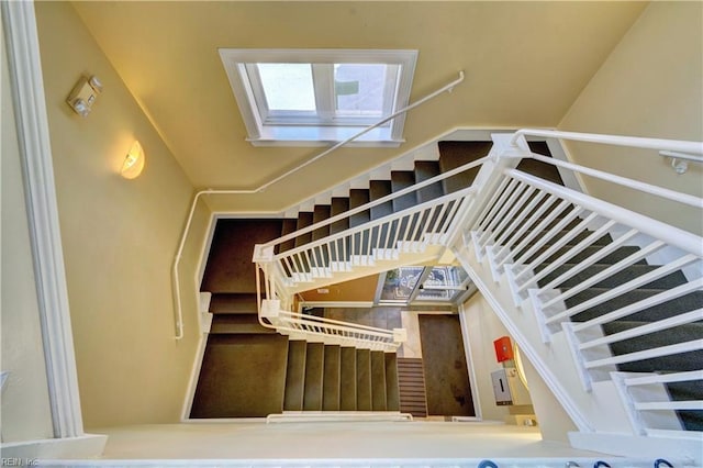 219 Granby St Unit 22, Norfolk, VA 23510 - stairs with a skylight and a towering ceiling