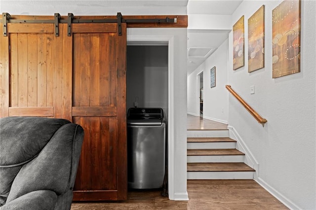 office with baseboards and wood finished floors