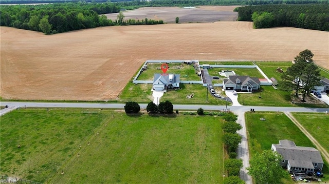 aerial view featuring a rural view