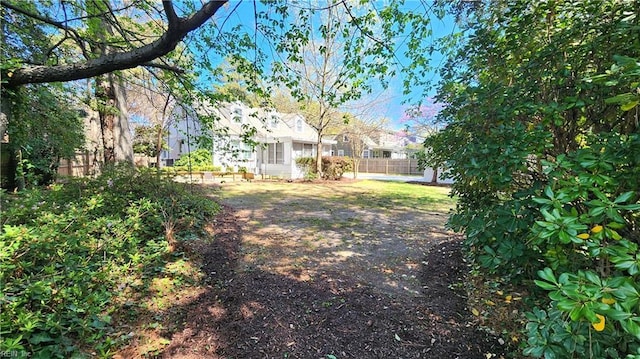 view of yard featuring fence
