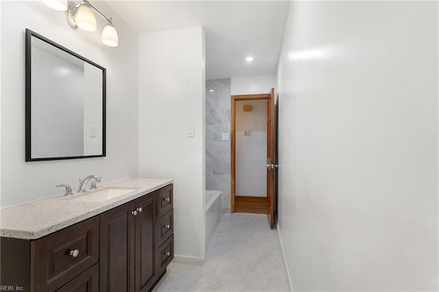 111 Garrett Dr, Hampton, VA 23669 - full bath with baseboards, bathing tub / shower combination, and vanity