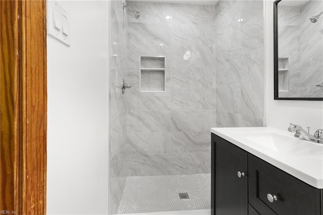 111 Garrett Dr, Hampton, VA 23669 - bathroom featuring vanity and tiled shower