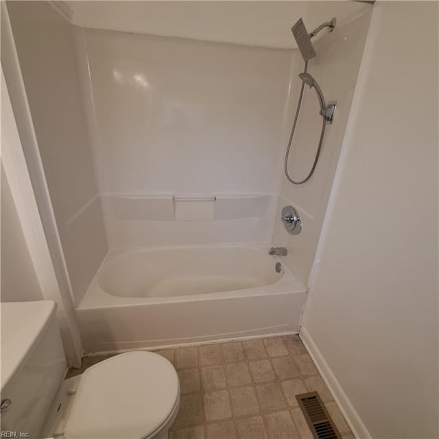 156 Burford Ave, Virginia Beach, VA 23451 - full bath featuring toilet, baseboards, tile patterned floors, visible vents, and  shower combination