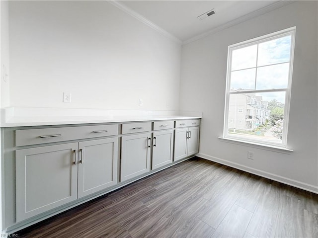 1396 Independence Blvd, Newport News, VA 23608 - bar area featuring ornamental molding, plenty of natural light, and dark wood-type flooring