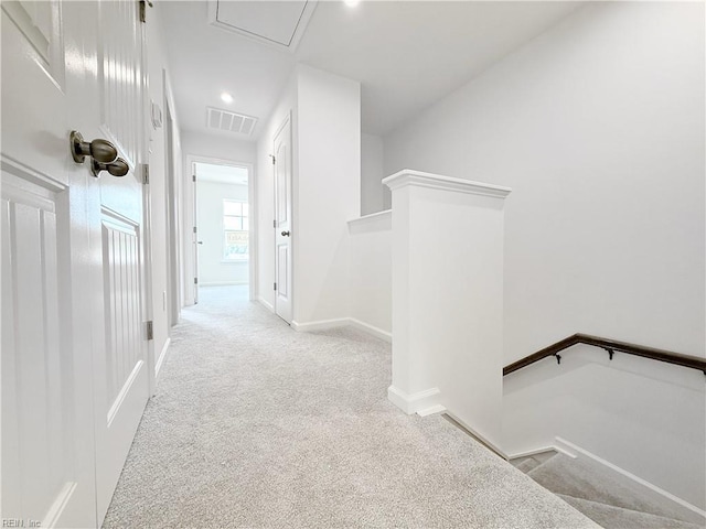 1396 Independence Blvd, Newport News, VA 23608 - corridor with carpet floors, an upstairs landing, attic access, and recessed lighting